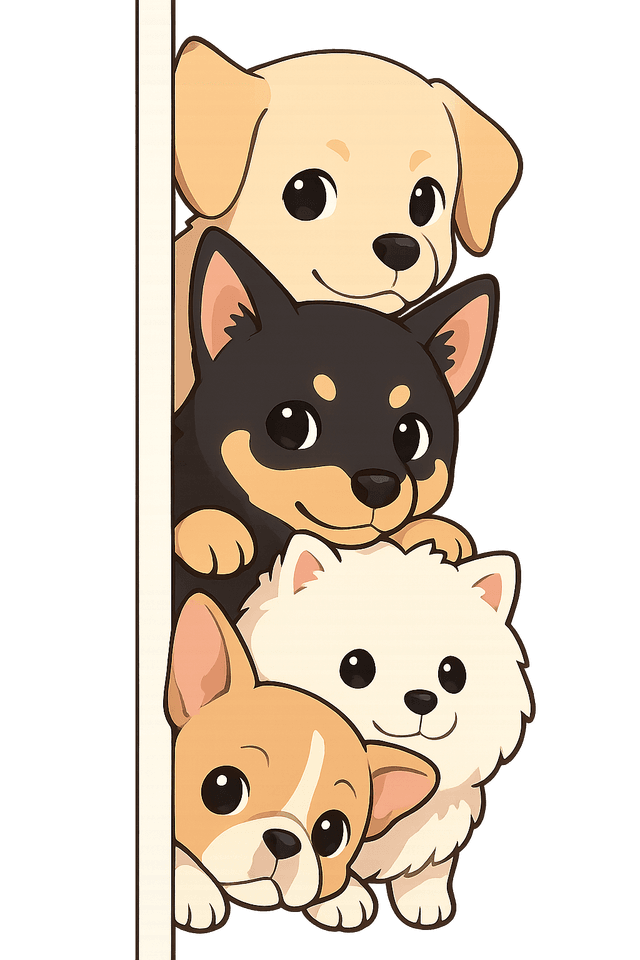 Group of dogs on the left